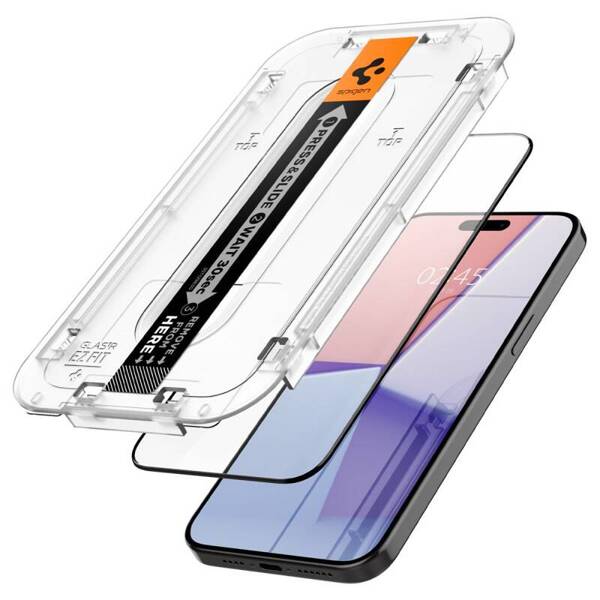 SZKŁO HARTOWANE SPIGEN GLAS.TR ”EZ FIT” FC 2-PACK IPHONE 15 PRO BLACK