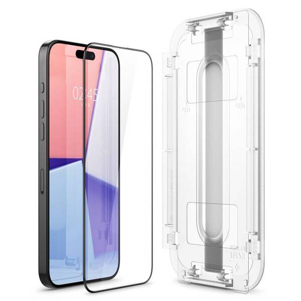 SZKŁO HARTOWANE SPIGEN GLAS.TR ”EZ FIT” FC 2-PACK IPHONE 15 PRO BLACK