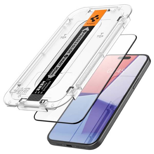 SZKŁO HARTOWANE SPIGEN GLAS.TR ”EZ FIT” FC IPHONE 15 BLACK