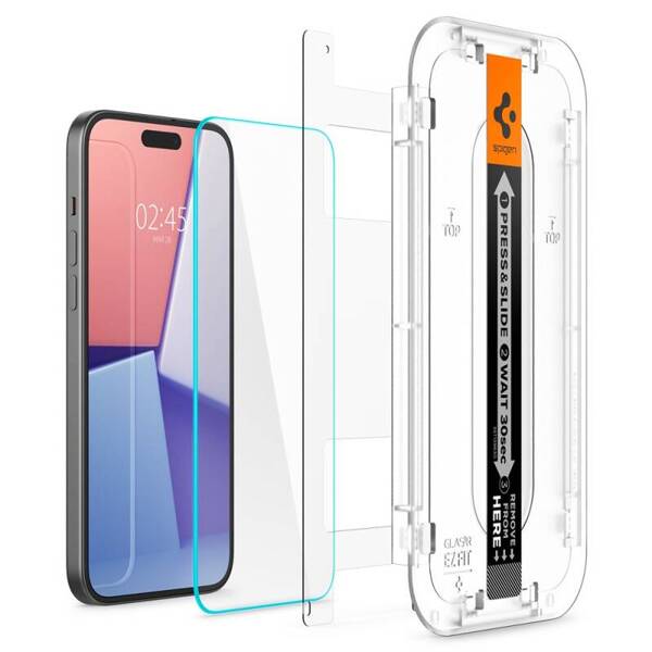 SZKŁO HARTOWANE SPIGEN GLAS.TR ”EZ FIT” IPHONE 15 PLUS CLEAR