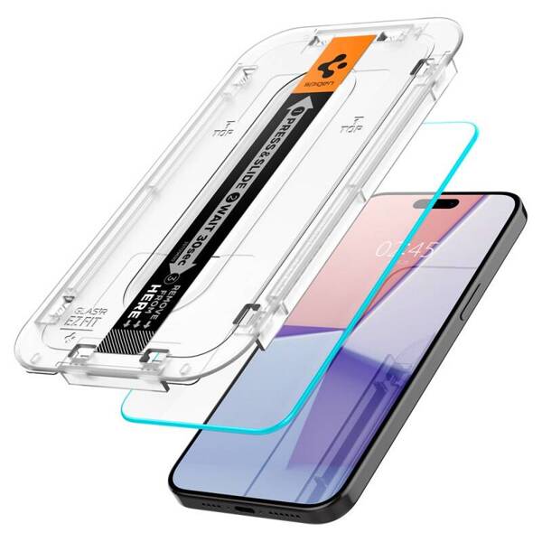 SZKŁO HARTOWANE SPIGEN GLAS.TR ”EZ FIT” IPHONE 15 PRO CLEAR