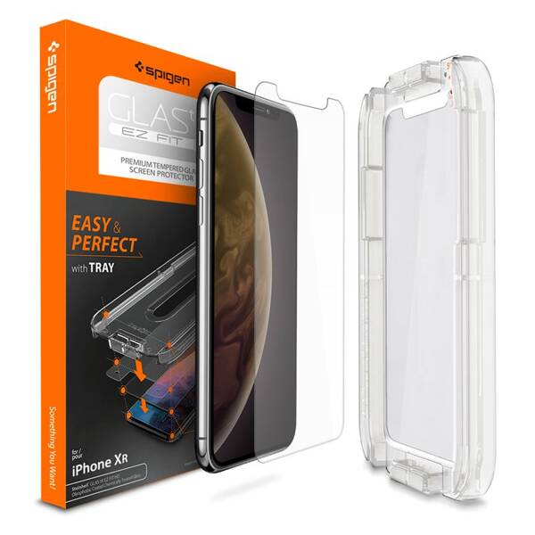 SZKŁO HARTOWANE do IPHONE 11 / XR MAX SPIGEN GLASS EZ FIT GLASS