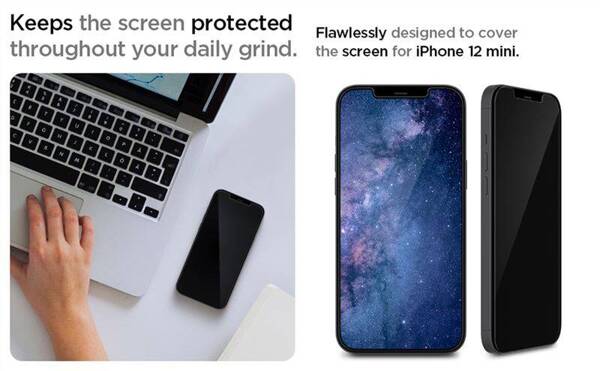 SZKŁO HARTOWANE do IPHONE 12 MINI 2 szt SPIGEN GLASS EZ FIT