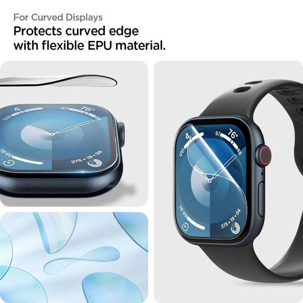 SZKŁO HYBRYDOWE DO APPLE WATCH 10 42 MM SPIGEN ELITE SHIELD ”EZ FIT” 2 SZT.