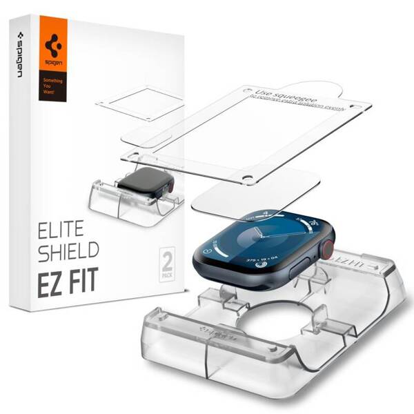 SZKŁO HYBRYDOWE DO APPLE WATCH 10 46 MM SPIGEN ELITE SHIELD ”EZ FIT” 2 SZT.