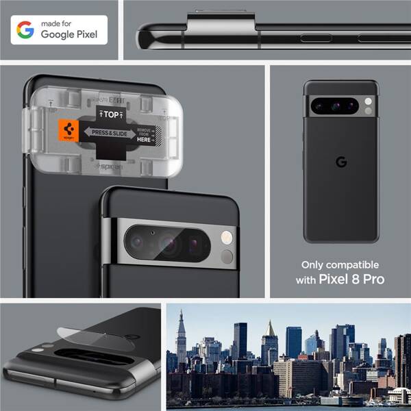 SZKŁO NA OBIEKTYW APARATU GOOGLE PIXEL 8 PRO SPIGEN GLASS TR EZ FIT 2 SZT.