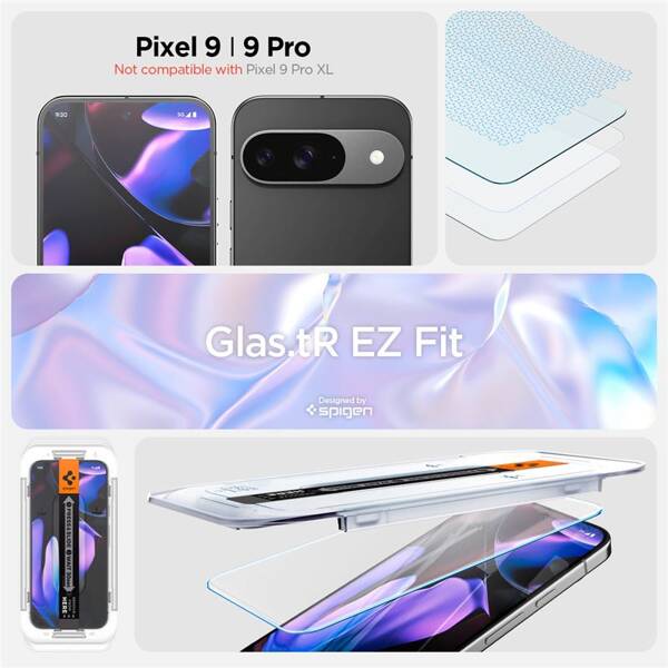 SZKŁO OCHRONNE DO GOOGLE PIXEL 9 PRO / PIXEL 9 SPIGEN GLASS TR EZ FIT 2 SZT.