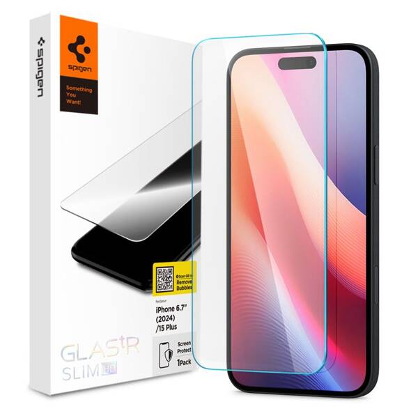 SZKŁO OCHRONNE DO IPHONE 16 PLUS / 15 PLUS SPIGEN GLASS TR SLIM HD 1 SZT.