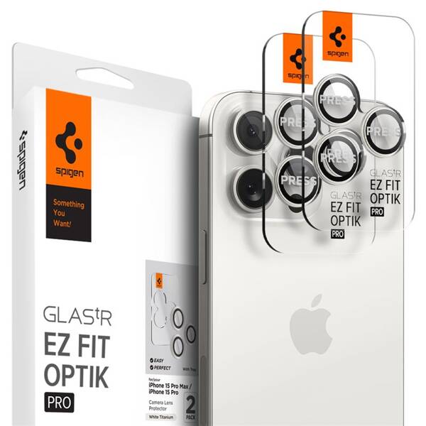 SZKŁO OCHRONNE NA APARAT SPIGEN OPTIK 2-PACK DO IPHONE 15 PRO / 15 PRO MAX