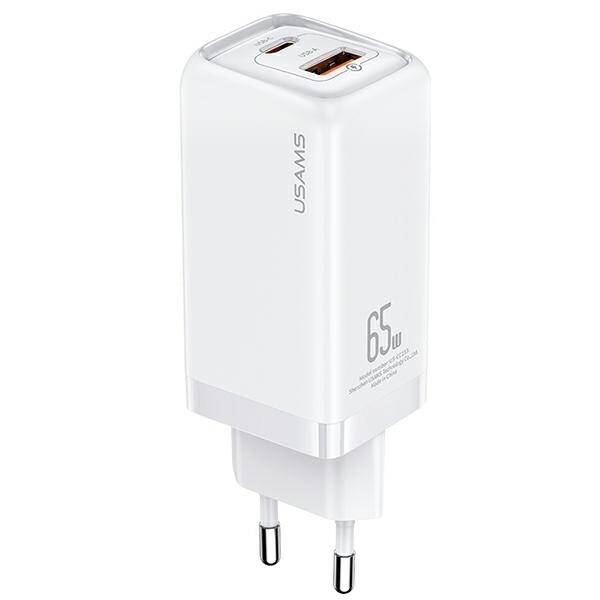 SZYBKA ŁADOWARKA SIECIOWA 65W USAMS 1xUSB-C+1xUSB T47