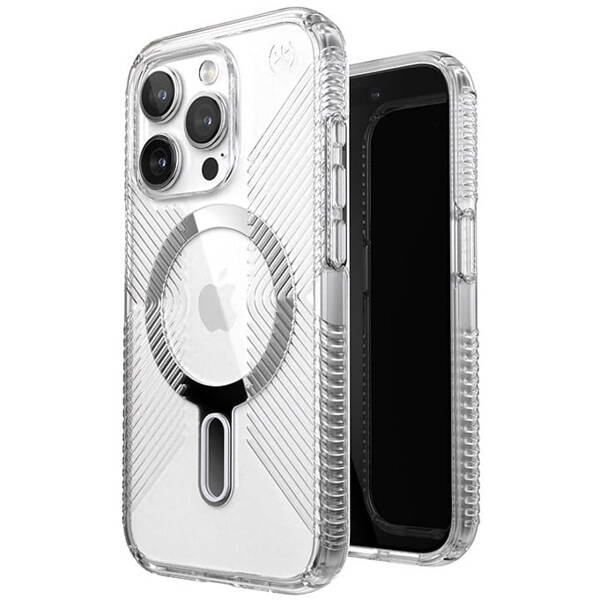 Speck Presidio Perfect-Clear Grip | Etui do iPhone 15 Pro - CLEAR