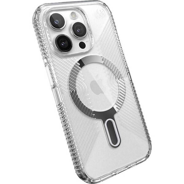 Speck Presidio Perfect-Clear Grip | Etui do iPhone 15 Pro - CLEAR