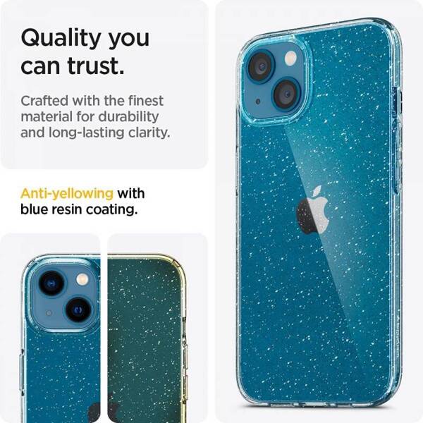 Spigen Crystal Glitter | Etui do iPhone 13 - CLEAR