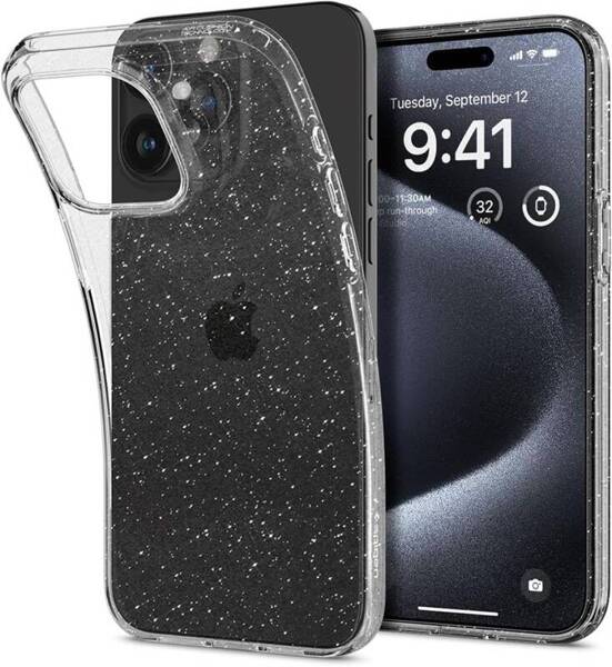 Spigen Liquid Crystal | Etui do iPhone 15 Pro - GLITTER CLEAR