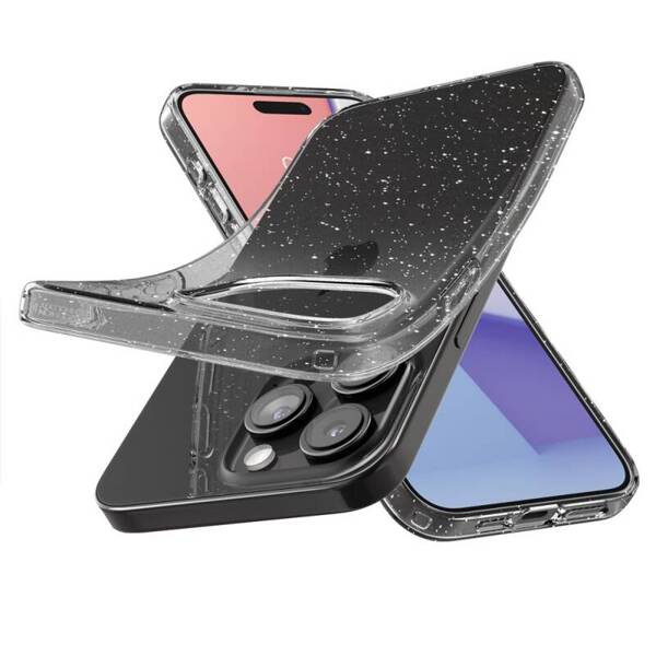 Spigen Liquid Crystal | Etui do iPhone 15 Pro - GLITTER CLEAR