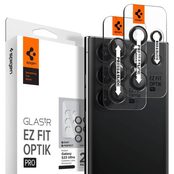 Spigen Optik.Tr | 2x Szkło na Aparat do Galaxy S23 Ultra - BLACK