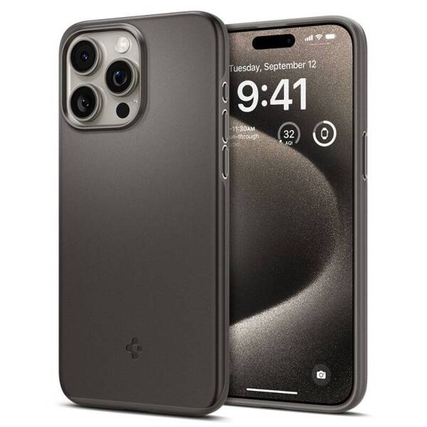 Spigen Thin Fit | Etui do iPhone 15 Pro Max - GUNMETAL