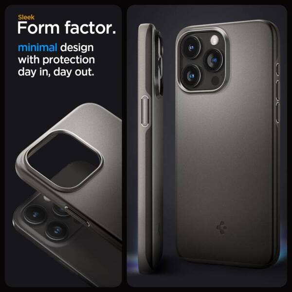 Spigen Thin Fit | Etui do iPhone 15 Pro Max - GUNMETAL