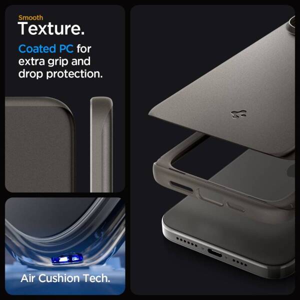 Spigen Thin Fit | Etui do iPhone 15 Pro Max - GUNMETAL