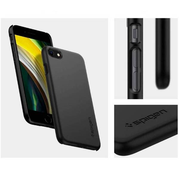 Spigen Thin Fit | Etui do iPhone SE2022/SE2020/8/7 - BLACK