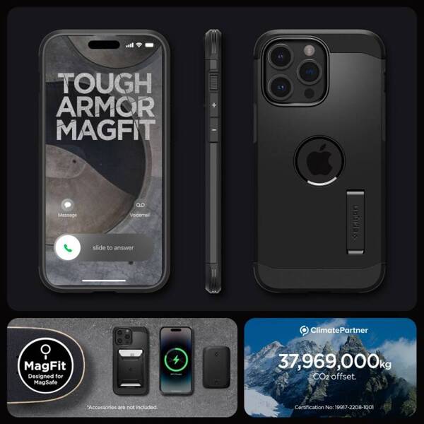 Spigen Tough Armor | Etui do iPhone 15 Pro Max - BLACK