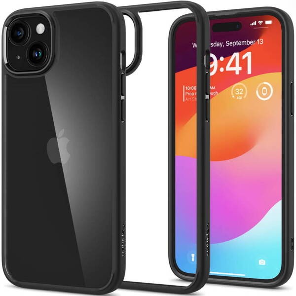 Spigen Ultra Hybrid | Etui do iPhone 15 - MATTE BLACK