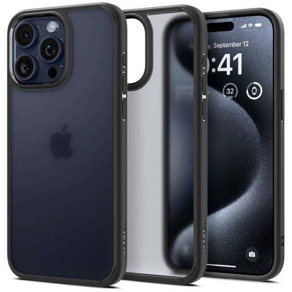 Spigen Ultra Hybrid | Etui do iPhone 15 Pro - FROST BLACK