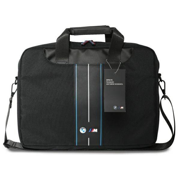 TORBA NA LAPTOP / TABLET DO 16" BMW NYLON BLUE STRIPE CZARNA