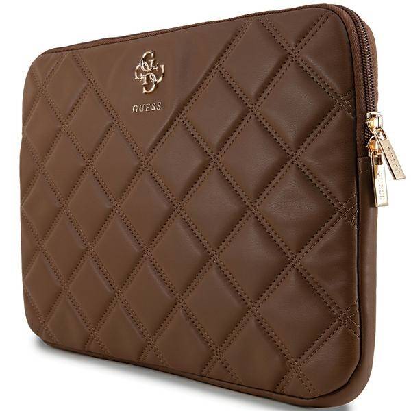 TORBA NA LAPTOPA 14" GUESS SLEEVE BROWN QUILTED 4G BRĄZOWA