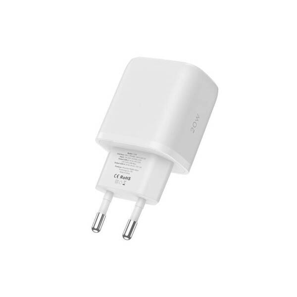 Tech-Protect C20W | Ładowarka Sieciowa USB-C+USB-A PD20W - WHITE