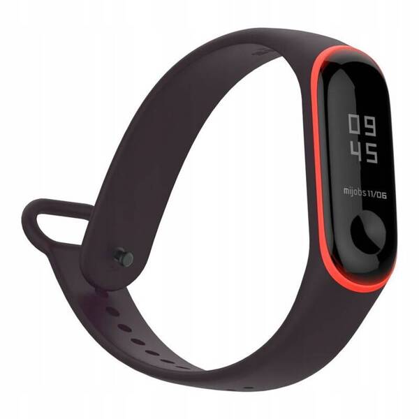 Tech-Protect Smooth | Pasek do Mi Band 3/4 - BLACK/RED