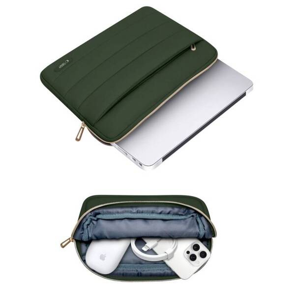 UNIWERSALNE ETUI NA LAPTOPA DO 15-16 CALI TECH-PROTECT PUFFY ARMY GREEN