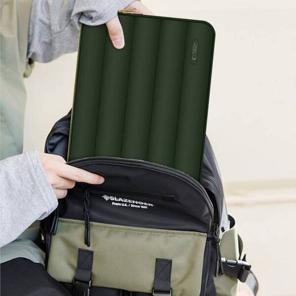 UNIWERSALNE ETUI NA LAPTOPA DO 15-16 CALI TECH-PROTECT PUFFY ARMY GREEN