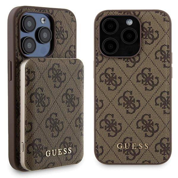 ZESTAW ETUI DO IPHONE 15 PRO GUESS 4G METAL LOGO + POWERBANK 5000MAH