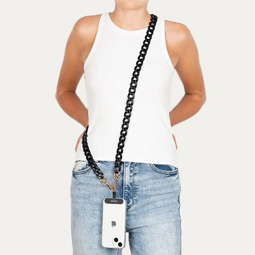 Zanae Chaine Necklaces |  Łańcuszek do Telefonu 130 cm - MATE CARBONE SMART/ BLACK